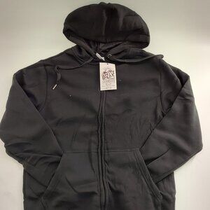 White Peak Trading Company Men's Full Zip Hooded Sweatshirt Size S Black